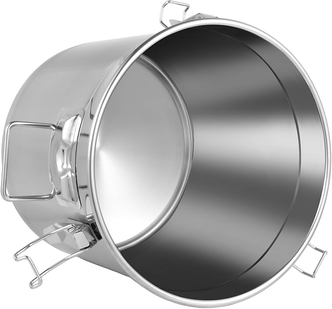 DYNAMI 8.7Gal 304 Stainless Steel Airtight Container with Lid and Locking Clamp,28-60Lbs Metal Bucket Large Food Storage Container Stainless Steel Milk Can,for Rice, Flour,Oil,Soup(33L) - Image 6