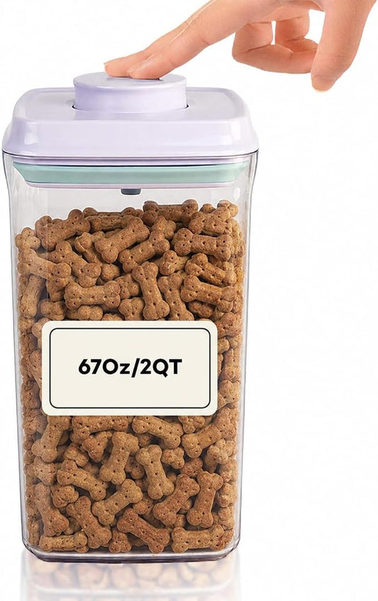 Bop Top Airtight Food Storage Containers | Pop-Top Lid | 8 Cups / 67 Oz | kitchen canister set, for flour, sugar, snacks, pasta, baking by iChewie