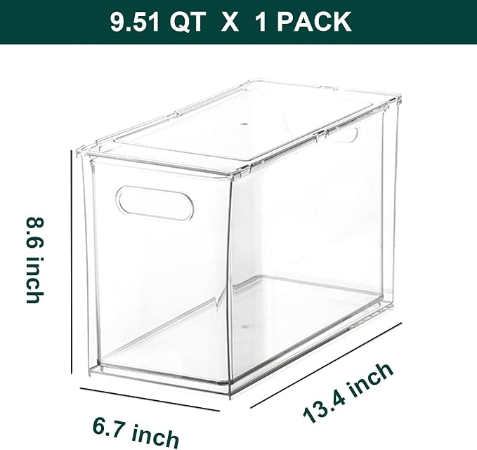 LALASTAR Fridge Organizer And Storage Clear, Large Refrigerator Organizer Bin with Pull-out Drawer, Pantry Organization and Storage, BPA Free, 1 Pack, 9.51QT - Image 5