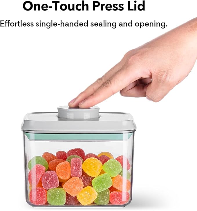 Airtight Food Storage Container with One-Touch Lid, 8-Piece Set (1.3, 2.1, 2.9, 3.6 QT* 2) Stackable Durable BPA-Free for Flour, Cereal & Complete Pantry Organization. - Image 2