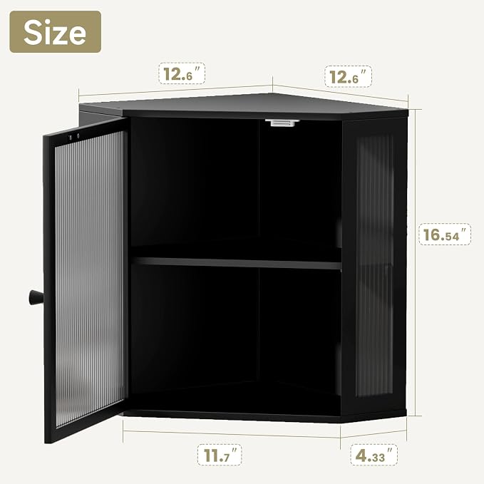 Corner Bread Box for Kitchen Countertop,Bread Storage (Black, Extra Large) | Double Layer Large Capacity Bamboo Bread Container Bin with Acrylic Door,Height Adjustable - Image 2