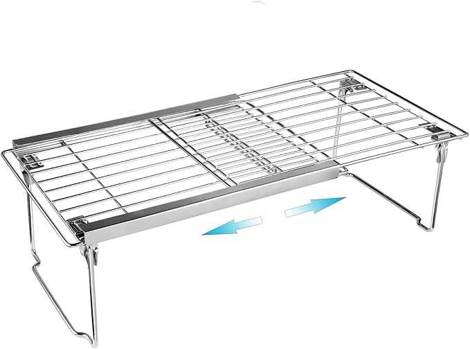 Orgneas Expandable Freezer Shelf, 15.8"-22" Adjustable Cooler Shelf Organizer, Thickened Heavy Duty Cabinet Shelf Organizer and Storage for Kitchen Pantry Refrigerator and Cooler by Orgneas