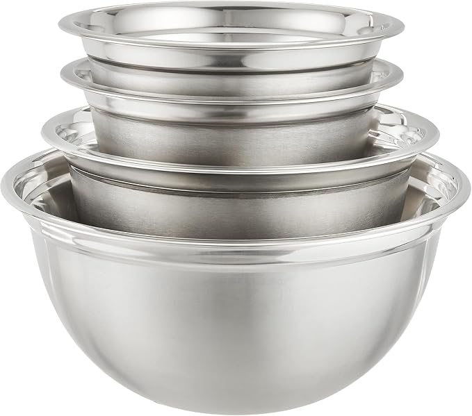YBM Home Deep Professional Heavy Duty Quality Stainless Steel Mixing Bowls, 3 Quart, 5 Quart, 6.5 Quart and 10 Quart by YBMHome