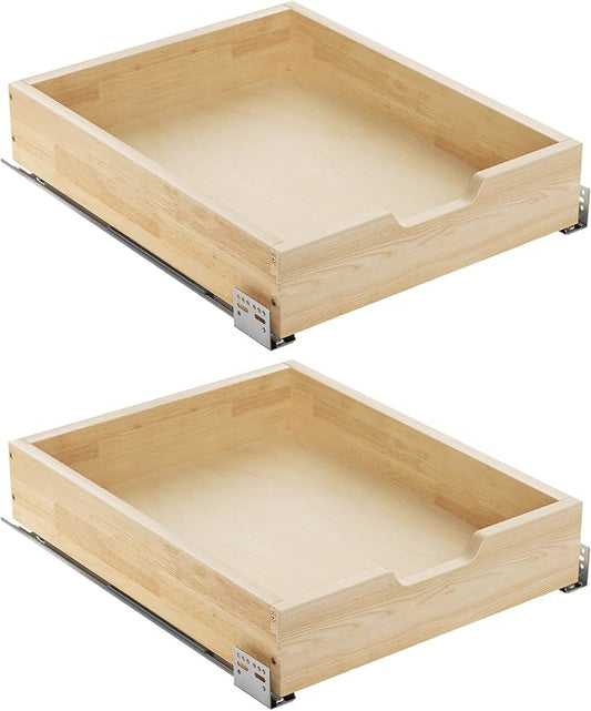 ROOMTEC Pull Out Drawers for Cabinets, 16½” W x 21” D Soft Close Slide Out Drawers for Kitchen Cabinets, Cabinet Pull Out Shelves Requires At Least 17.5” Cabinet Opening, 2PCS by ROOMTEC