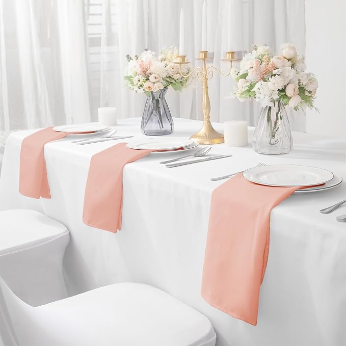 Bailarina Cloth Napkins Set of 40,17x17 inches Dinner Napkins Cloth Washable,Polyester Square Table Cloth Napkin Bulk with Hemmed Edges Ideal for Banquets, Parties and Weddings-Dusty Pink - Image 6