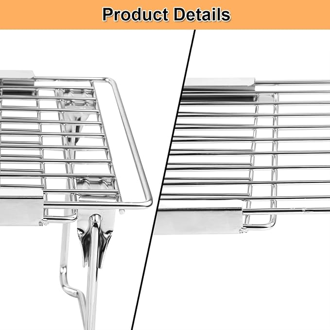 Orgneas Expandable Freezer Shelf, 15.8"-22" Adjustable Cooler Shelf Organizer, Thickened Heavy Duty Cabinet Shelf Organizer and Storage for Kitchen Pantry Refrigerator and Cooler - Image 5