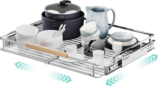 Expandable Pull Out Cabinet Organizer, 17.1-28" W x 22.5" D | Adjustable Width, Under Sink Storage, Drawer Storage Shelves, For Kitchen, Bathroom, Closet, Pantry, Cupboard by jkxoo