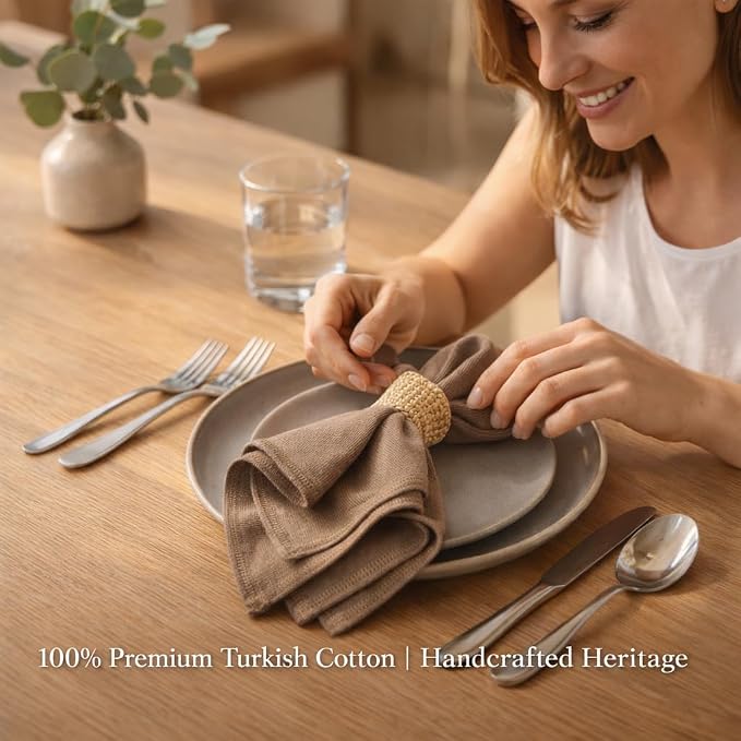 Odin 100% Turkish Cotton Dinner Napkins Set of 4, 18x18 Inch, Clean Edge, Oeko-TEX Certified, Reusable Cloth Napkins for Dining, Entertaining, and Holiday Tables - Image 2