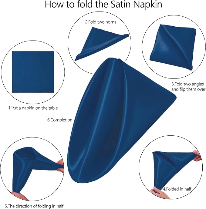 MDS® Pack of 100 Satin Napkins 12 x 12 Inch, Soft Silky Reusable Cloth Dinner Table Napkins for Wedding Décor, Reception, Birthday, Parties, Banquets, Catering, Restaurants & Hotel - Dark Teal - Image 3