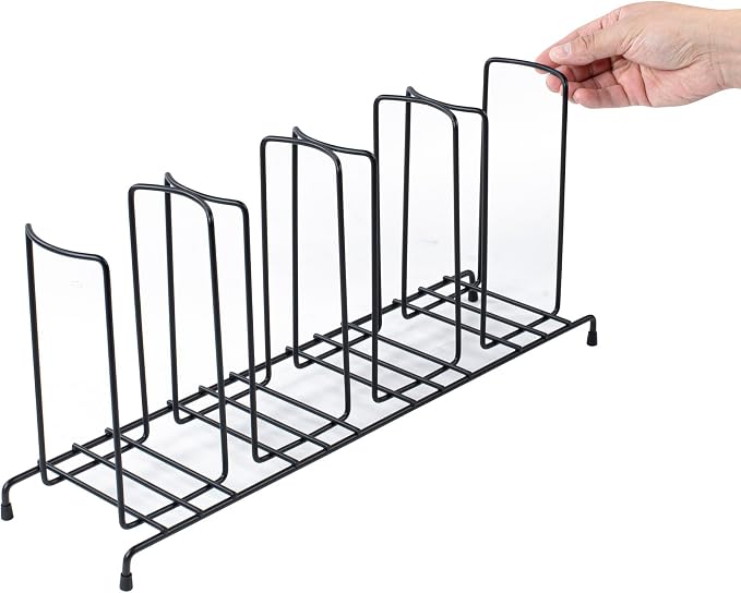 Restaurantware Restpresso 18.5 Inch x 5 Inch x 8.5 Inch Coffee Cup Organizer 1 4-Section Cup And Lid Organizer - Wire Design Compact Black Iron Wire Cup Dispenser For Countertops And Storage - Image 7