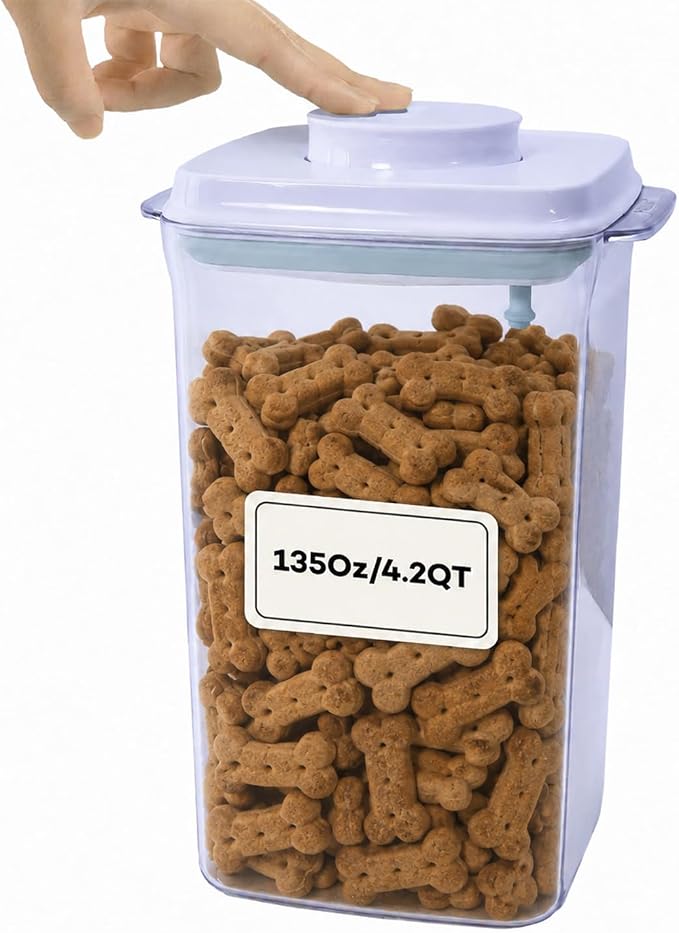 Bop Top Airtight Food Storage Containers | Pop-Top Lid | 16.5 Cups / 135 Oz | kitchen canister set, for flour, sugar, snacks, pasta, baking by iChewie