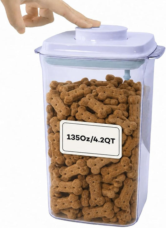 Bop Top Airtight Food Storage Containers | Pop-Top Lid | 16.5 Cups / 135 Oz | kitchen canister set, for flour, sugar, snacks, pasta, baking by iChewie