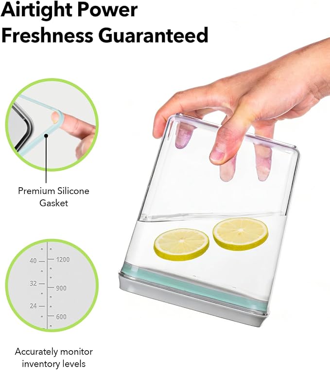 Airtight Food Storage Container with One-Touch Lid, 12-Piece Set (1.3, 2.1, 2.9, 3.6 QT* 3) Stackable Durable BPA-Free for Baking Supplies, Pasta & Systematic Bulk Organization - Image 3