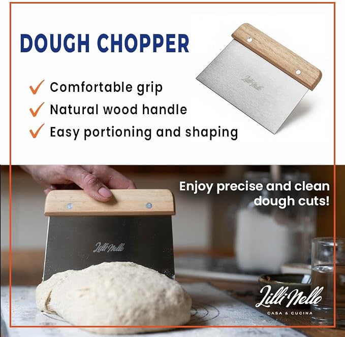Sourdough Starter Kit all-in-one 18PCS, Premium Sourdough Bread Baking Supplies, Banneton Bread Proofing Basket Round 9in Hand-made, Sourdough Starter Jar 22OZ, Baking Gift Set, Italian Design - Image 7