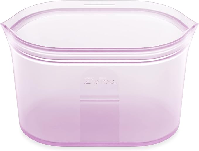 Zip Top Reusable Food Storage Bags | Large Dish [Lavender] | Silicone Meal Prep Container | Microwave, Dishwasher and Freezer Safe | Made in the USA by ZipTop