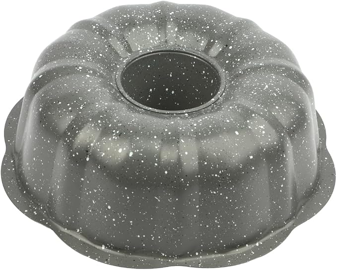 David Burke 9" Fluted Bake Pan – Carbon Steel Bundt Cake Pan – Gray Speckle by David+Burke