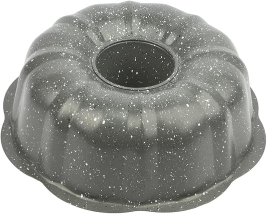 David Burke 9" Fluted Bake Pan – Carbon Steel Bundt Cake Pan – Gray Speckle by David+Burke