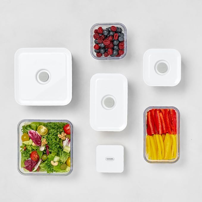 VAKUEN Premium Airtight Food Storage Containers 4-piece/Set, BPA Free, 100% Leak Proof, Keep food fresh up to 5 times longer than non-vacuum storage - Image 5