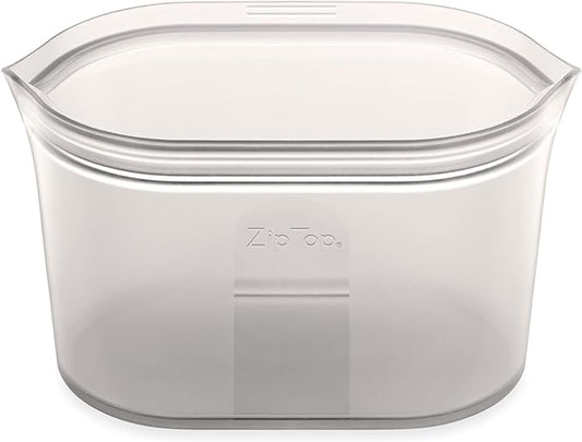 Zip Top Reusable Food Storage Bags | Large Dish [Gray] | Silicone Meal Prep Container | Microwave, Dishwasher and Freezer Safe | Made in the USA by ZipTop
