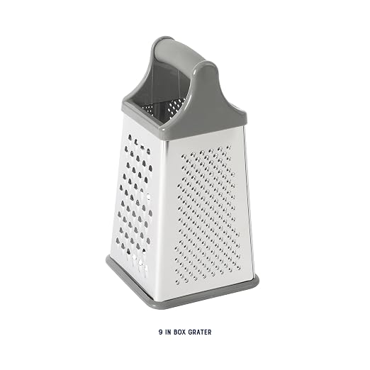 Oster Bluemarine 9-Inch 4-Sided Box Grater – Stainless Steel Cheese and Vegetable Grater, Kitchen Tool for Shredding, Slicing, Grating, Blue/Grey Handle - Image 3