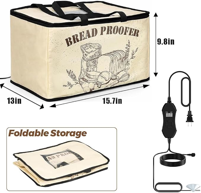 Bread Proofing Box, 50-113°F Dough Fermentation Container | Warming box for home bread, pizza dough, baking and kombucha fermentation projects - Image 6