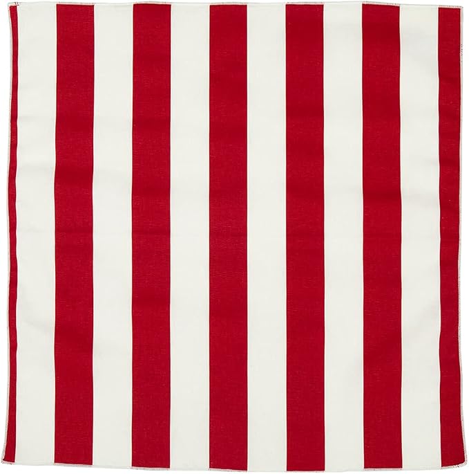 Cloth Napkins 100% Cotton Linen Napkins Set of 4 Red and White Stripe Table Linens 18" x 18" Table Napkins - Image 7