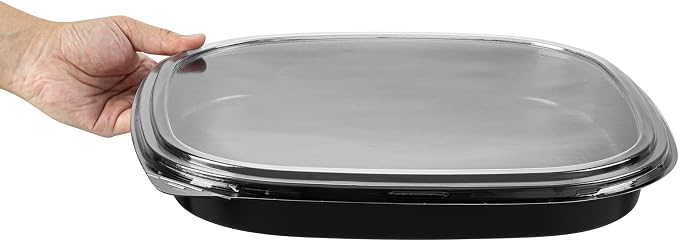 Restaurantware Plastic Sushi Trays 100 Pack of 13.5 x 13.5 x 1.77 Inch With Clear Lids Leak-Resistant Sushi Take Out Boxes Stackable Containers For Grab-And-Go - Image 9