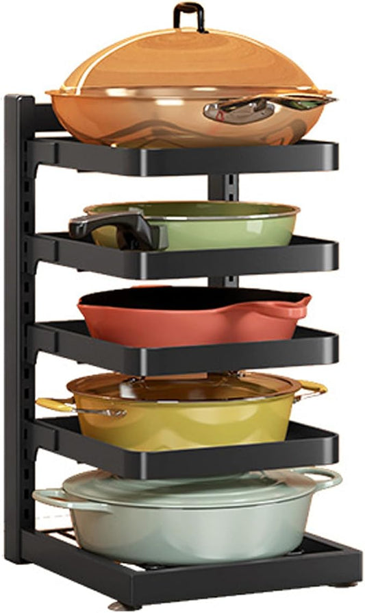 Dxcaicc Pot Organizer Rack for Under Cabinet,Height and Position are Adjustable,lid Organizer for Kitchen Cabinet Organizers and Storage,5 Layer by Dxcaicc