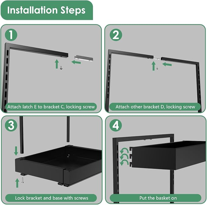 Under Sink Organizer, L-Shaped Pull Out Cabinet Rack for Kitchen | Expandable Width, 6-Level Height, Quiet Sliding Rails, Heavy-Duty Alloy Steel Frame, Pipe Clearance Design for Tight Cabinets - Image 7