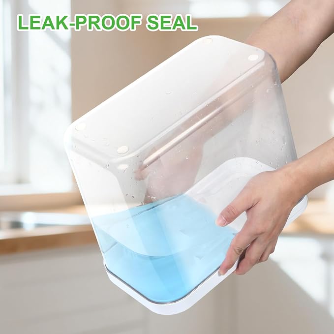 TBMAXS Rice Flour Storage Container - 12.7 Qt | 25 Lbs Crystal-Clear Plastic Food Storage Containers Bin with Pop-up Lid for Grains Beans, Dry Food Holder for Kitchen Pantry Organization and Storage - Image 5