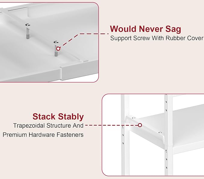 X-cosrack 12" Wide 100LBS Loading-Bearing Heavy Duty Kitchen Storage Shelf, Expandable Cabinet Shelf Organizer, Stackable Adjustable Storage Shelves for Kitchen Cabinet Cupboard Pantry Counter - Image 8
