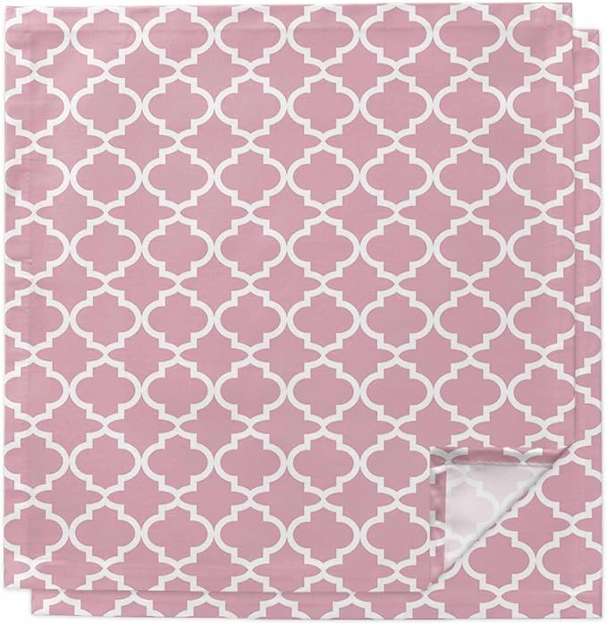 Cloth Napkins Set of 2-20x20 Inches, Pink Moroccon Washable Reusable Table Napkins, Romantic Minimalist Modern Aesthetic Soft & Absortbent Dining Napkin for Party Wedding Hotel Restaurant by Unknown