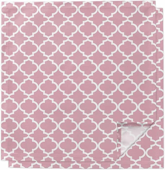 Cloth Napkins Set of 2-20x20 Inches, Pink Moroccon Washable Reusable Table Napkins, Romantic Minimalist Modern Aesthetic Soft & Absortbent Dining Napkin for Party Wedding Hotel Restaurant by Unknown