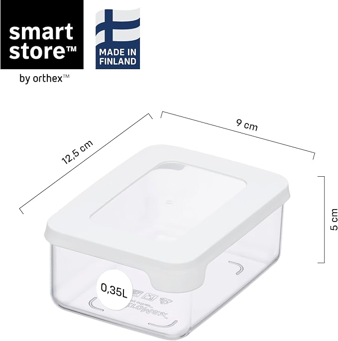 SmartStore Clear Airtight Dry Food Containers with Lids 0.35L Set of 10-20% Bio-based Plastic Storage Box with Lid, BPA Free, Dishwasher Safe - Stacking Kitchen Storage Containers - 12.5 x 9 x 5cm - Image 2