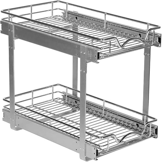 2-Tier Pull-Out Cabinet Organizer for Kitchen, 11" W x 21”D x 16.5" H | Full-Extension Sliding Shelves, Holds 100 lbs, Easy Install for Kitchen, Pantry & Under Sink Cabinets by HOLDN%E2%80%99STORAGE