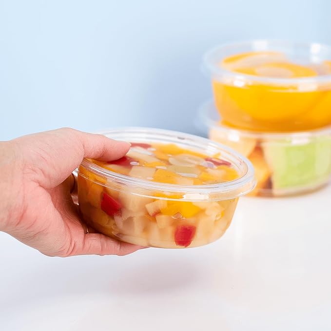 Karat FP-DCL117-PP Flat Lid for 8 oz.- 32 oz. PP Deli Containers, 0.3" Height, 4.61" Width, 4.73" Length (Pack of 500) - Image 2