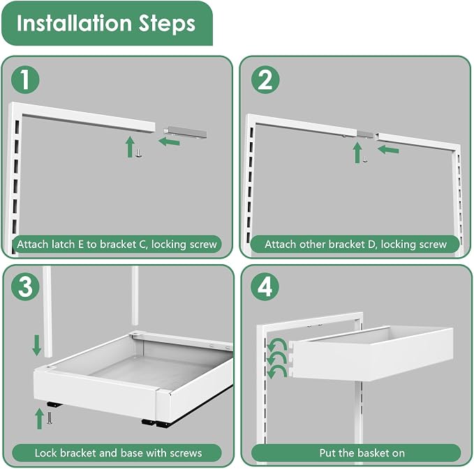 L-Shaped Under Sink Organizer with 6-Level Height Adjustment | Expandable Width, Pull-Out Cabinet Storage Rack with Quiet Sliding Rails for Kitchen, Bathroom, Laundry Room Cabinets, White - Image 7