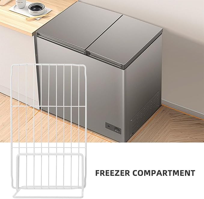 Ggarneck 2pcs Refrigerator Metal Partition Kitchen Chest Freezer Dividers Fridge Wire Shelf Separators for Organized Storage Closet Drawer White Iron Dividers for Home - Image 9