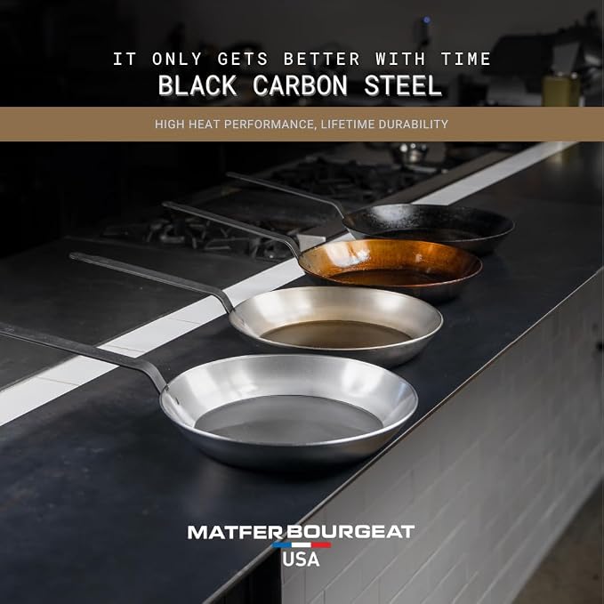 Matfer Bourgeat Black Carbon Steel Frying Pan, 15 1/2" - Image 3