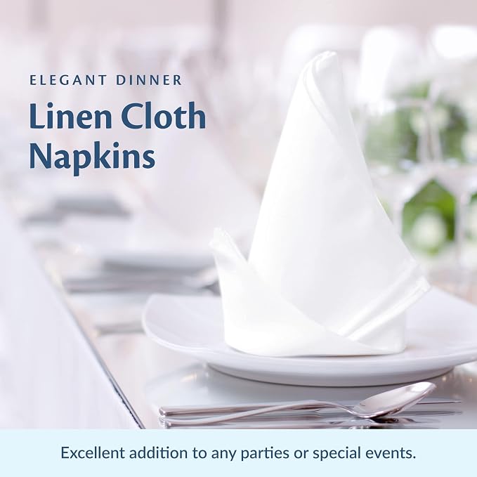 Restaurant Quality 100% Cotton Dinner Cloth Napkins, 20x20 Bulk Set of 60 | Elegant Clean-lined Hemmed Edges, Square Shape for Weddings, Hotels, Restaurants, And Classy Home Dinners - Image 3