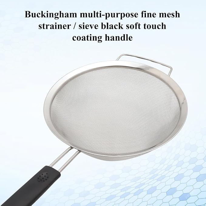 Buckingham Stainless Steel Fine Mesh Sieve Strainer Set Rust-Free, Durable Strainers (25cm) - Image 6