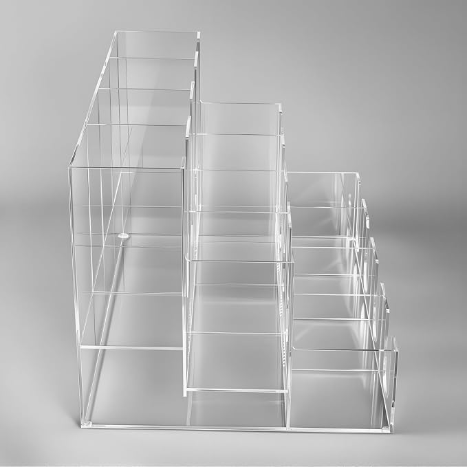 CiaoHER Large Acrylic Coffee Cup and Lid Dispenser, Clear | 12 Compartments, Counter Top, Organizes Disposable Cups, For Home or Office Use - Image 3