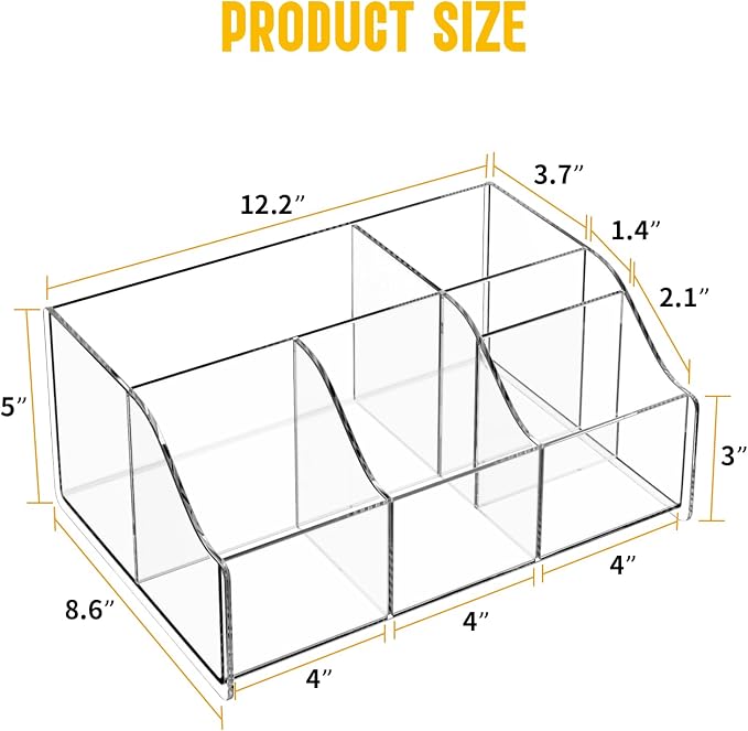 Upitry Acrylic Coffee Station Organizer - Cup And Lid Holder For Countertop | See-Through Storage Spotless Surface - Everything In Its Place - Coffee Bar Organizer for Creamer Syrup Sugar Caddy Drink - Image 2