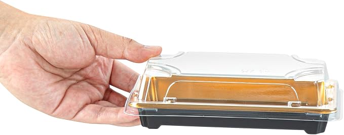Restaurantware Plastic Sushi Trays 100 Pack of 6.1 x 3.5 x 1.77 Inch With Clear Lids Leak-Resistant Sushi Take Out Boxes Stackable Containers For Grab-And-Go - Image 8