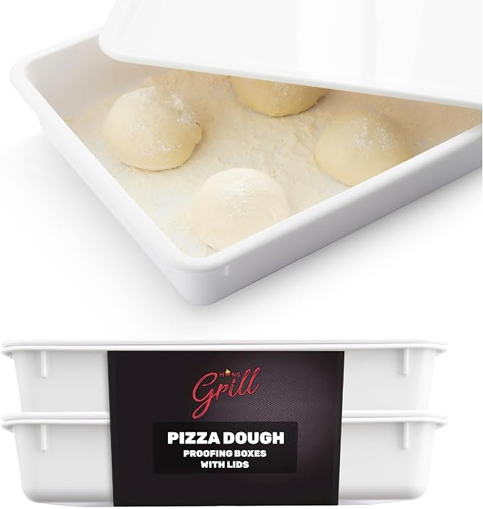 Hans Grill Pizza Dough Proofing Box - Pack of 2 Stackable BPA-Free Trays with Covers - Perfect as a Bread Proofing Box and Dough Container - Premium Quality Pizza Storage Container (2 Pack Large) | BPA-Free Bread Proofing Box Trays, Pack of 2, Holds Up... - Image 8
