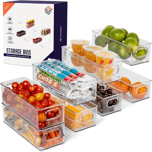 ClearSpace Plastic Pantry Organization and Food Storage Bin – Great Kitchen Organization and Kitchen Storage – Fridge Organizer Bins– 8 Pack by ClearSpace