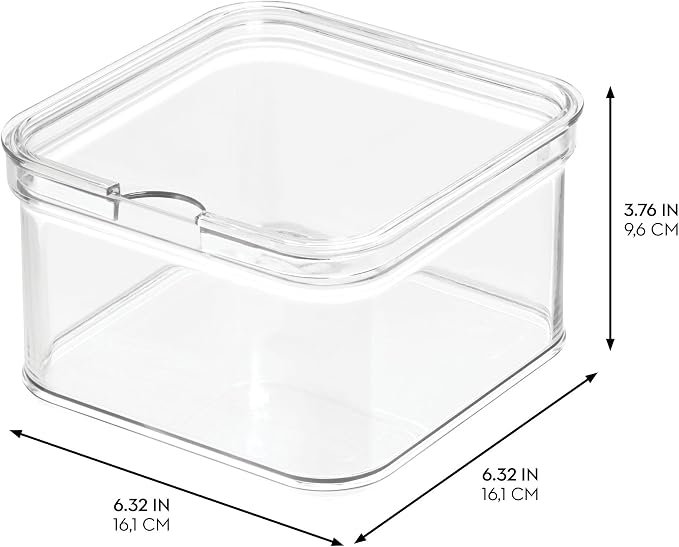 iDesign Stackable Fridge Organizer Bins with Lids for Fresh Produce - Set of 6 - Clear - Image 3