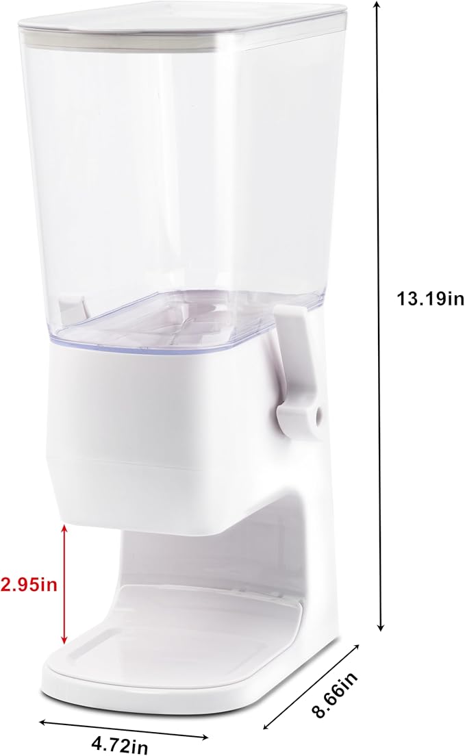 Cereal Dispenser Countertop 2Pcs, Cereal Containers Storage Snack Dispenser for Pantry, 3.2L Dry Food Dispenser for Grains, Nuts, Snack,Oatmeal, Pet food, White - Image 2