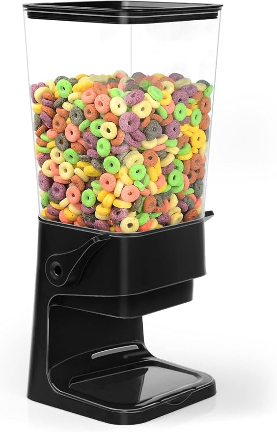 Cereal Dispenser Countertop Large Cereal Containers Storage Black,3 pack | Cereal Dispenser For Pantry Dry Food Dispenser Countertop Rice Candy Dispenser Machine For Snack,Nuts, Granola - Image 6