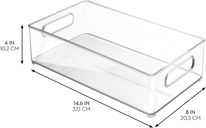 iDesign Stackable Fridge Bin, Set of 6, Clear | Kitchen Storage Bin, For Pantry, Cabinets, or Fridge - Image 3